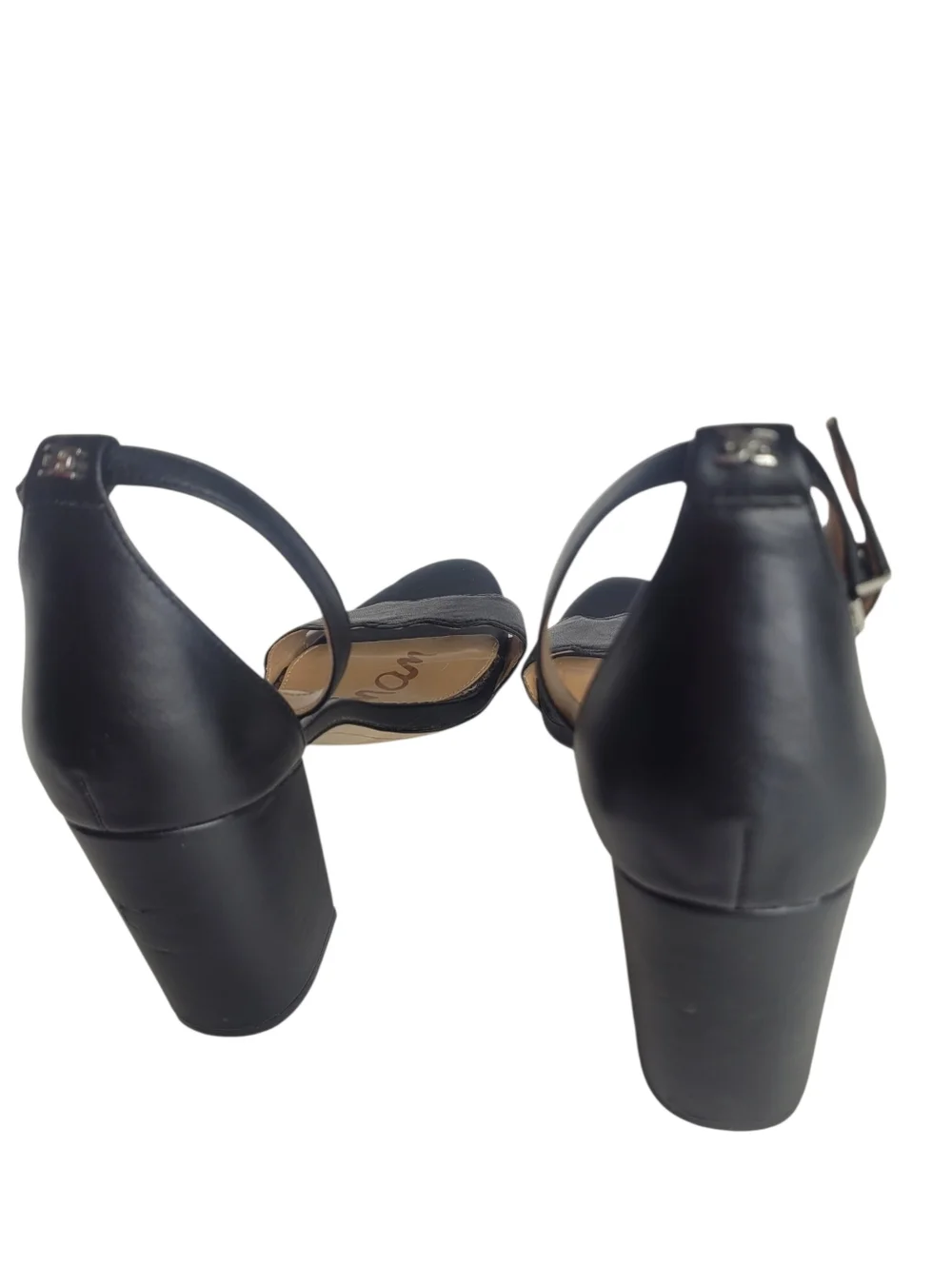 Sam Edelman Black Scalloped Odila Ankle-Strap Block Heels Size 10 - Picture 6 of 9